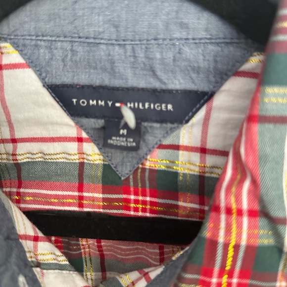 Tommy Hilfiger Red and White Relaxed long Sleeve Shirt medium - Picture 5 of 5